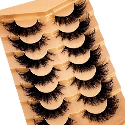 NEU 7 Paar Katzenaugen-Wimpern 3D Natürliche falsche Wimpern 5d Flauschige weiche Kreuz-Manga-Wimpern Wispy Natürliche Wimpernverlängerung Make-up