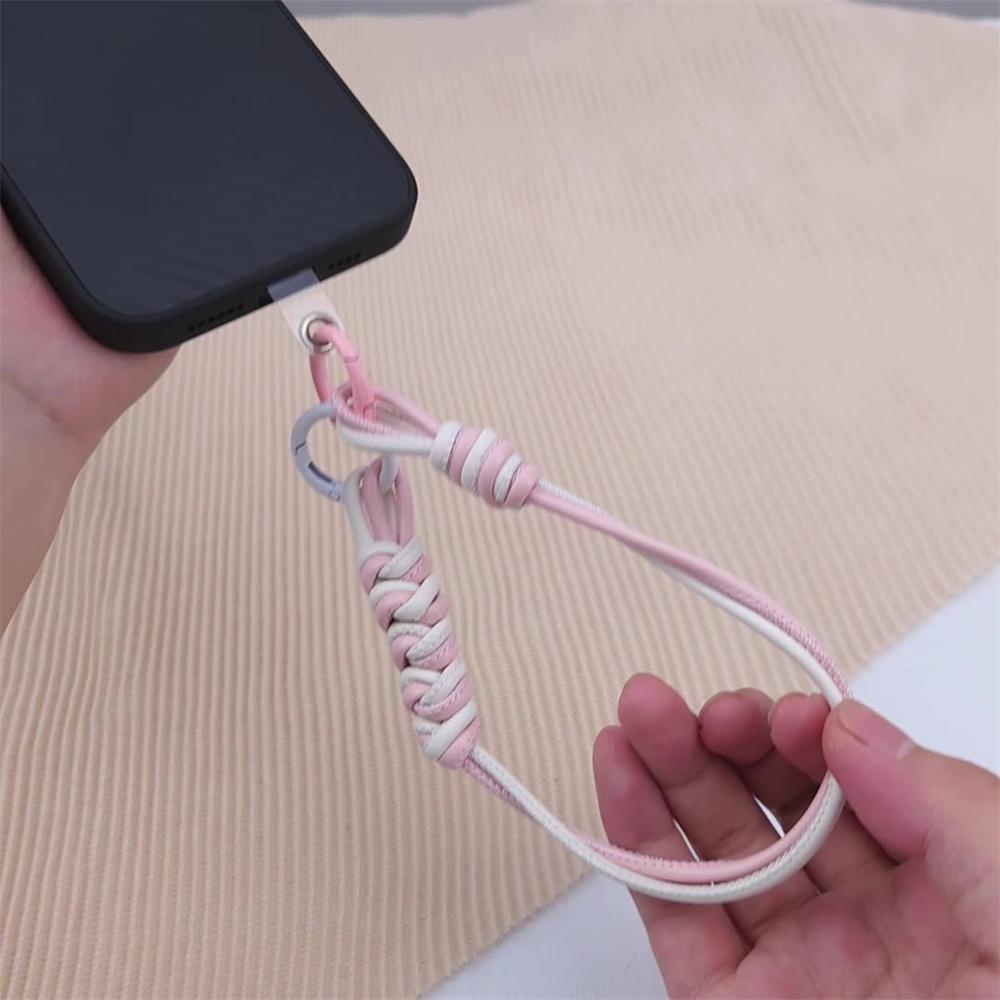 

Vibrant Colored PU Leather Phone Case Lanyard with Keychain,Anti-Loss Cell Phone Strap Red/White