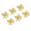 6pcs Glitter Bow Ornaments Multifuntional Party Accessories Xmas Decorative Glitter Ties for Valentine Day Wedding