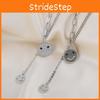 Elegant Korean Style Smiley Face Necklace Featuring Sparkling Rhinestone Details