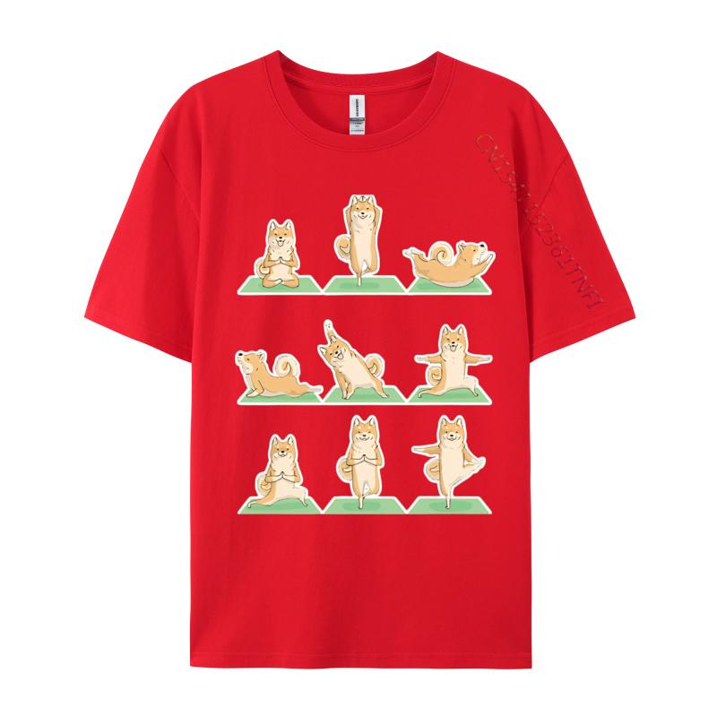 Akita Inu Chien Pose de Yoga Zen Mignon T-shirt Coton Hauts Jeunesse T-shirts Europe T-shirts Populaires Marque T-shirt