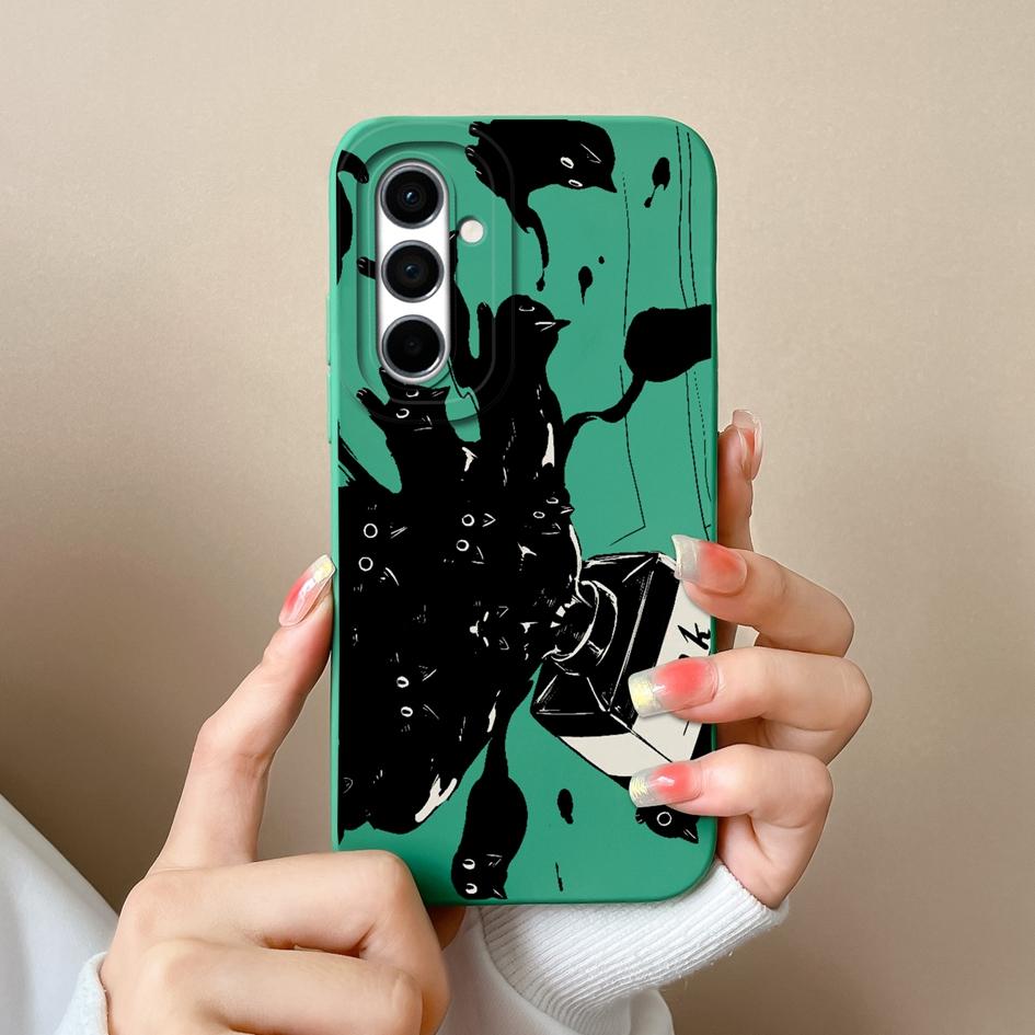 Чехол для Samsung A54 A22 A23 A72 F13 A32 A50 A51, модный леопардовый принт, жидкий силикон, защита камеры, высококачественный бампер для Samsung