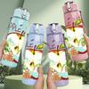 1PC Apple Fruit Letter Art Print 750ml Color Plastic Sports Water Bottle Leakproof Flip Straw Lid Suitable for Sports Office Home Use