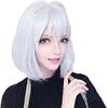 Long, netted Harajuku-style silver cosplay wig featuring the Aohitsugi Nemu motif. Heat-resistant.