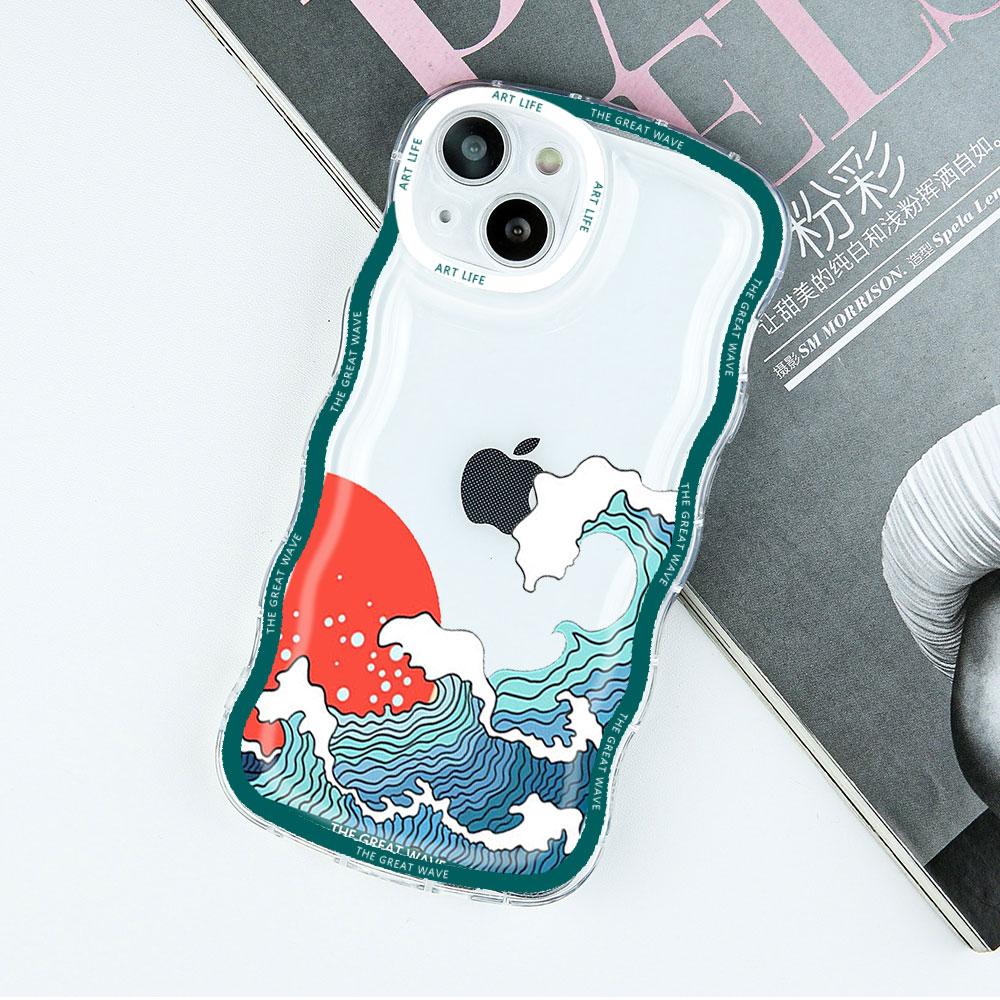 Fashion Japan The Great Wave Off Kanagawa Clear Phone Case For IPhone 13 12 11 14 Pro MAX XS X Mini XR 7 8 Plus Cover Art Fundas