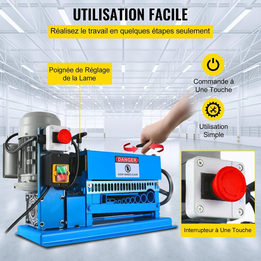1,5-38MM Automatische Kabelstripper 370W Soorten Metalen Kabel Draadstripper Met 10 Messen Aangedreven Elektrische Kabelstripper 15 M/Min