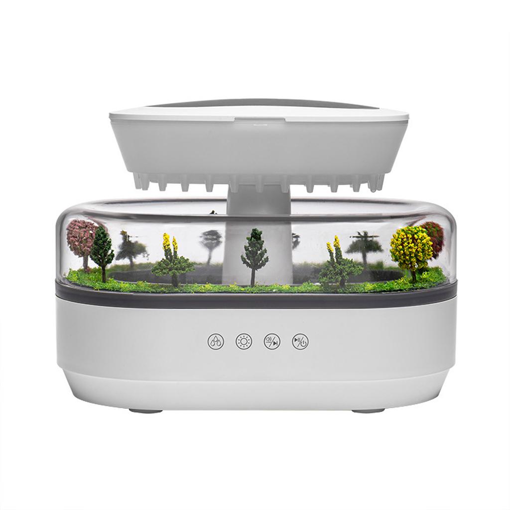 Bedroom Rain Humidifier Includes a Cool Mist Essential Oil Diffuser, a White Noise Generator with 5 Natural Sounds, 7