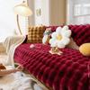 Bubble Rabbit Long Hair Plush Sofa Mat Winter Thickened Simple Anti Slip Cushion Sofa Backrest Towel Wholesale L Seat Cover