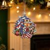 Holiday Souvenirs for Family 250th Anniversary Christmas Ornament, Acrylic Patriotic Hanging Decor Gift Friends with Eagle Santa Liberty Bell,