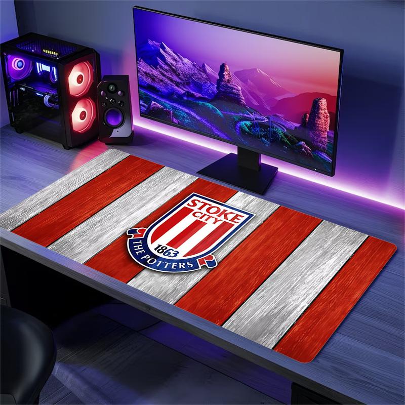 Stoke City F.C Print  Cushion Non-slip Laptop Tablet Big Mousepad XXL Mat Mini PC Playmat With Lock edge