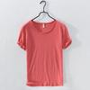 Retro Raw Edge T-Shirt für Herren, leichtes, atmungsaktives Slim-Fit-T-Shirt mit Rundhalsausschnitt, lässiges Basic-Oberteil