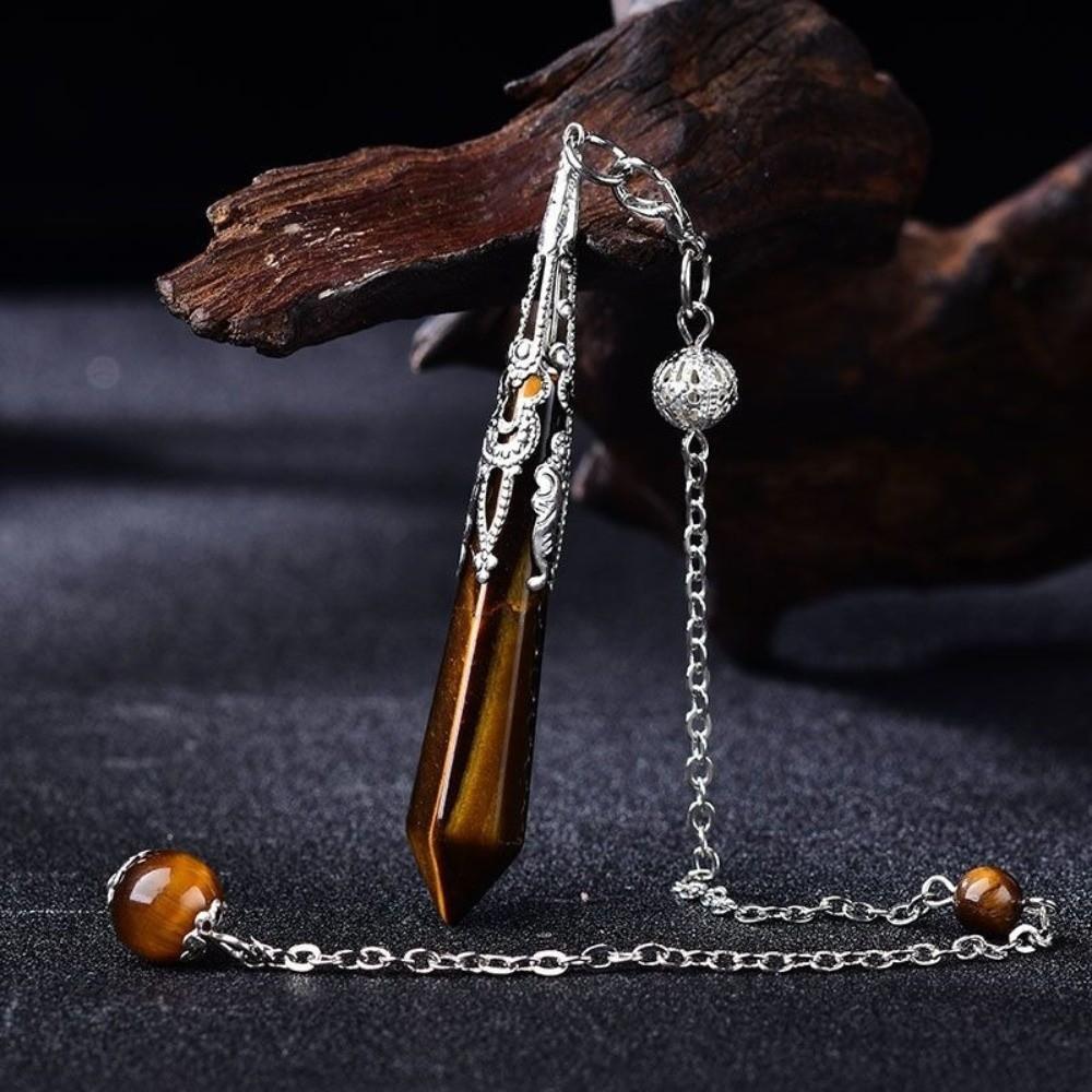Energy Natural Crystal Pendulums Hexagon Cone Witch Spiritual Pendulos Jewelry Gift