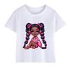 2025 Nuove Magliette per Bambini Bianca Ragazza Top Carini Top Grafici Bambini Divertenti T-shirt Estive Cartoni Animati Moda Ragazze Manica Corta Stampata