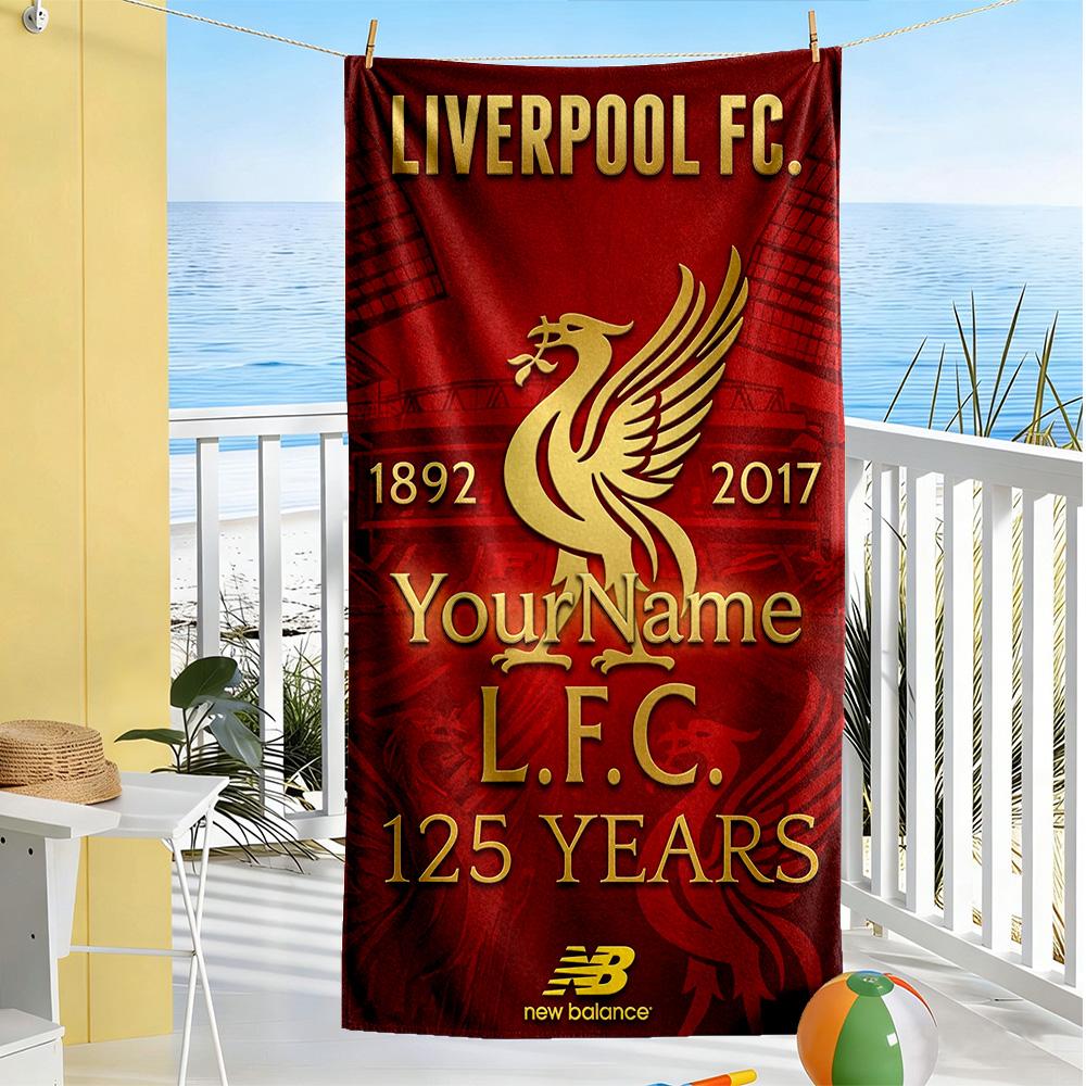 Liverpool Customize Your Name Beach Towel Soft Durable Quick-Dry Perfect for Traveling Yoga Camping and Swimming