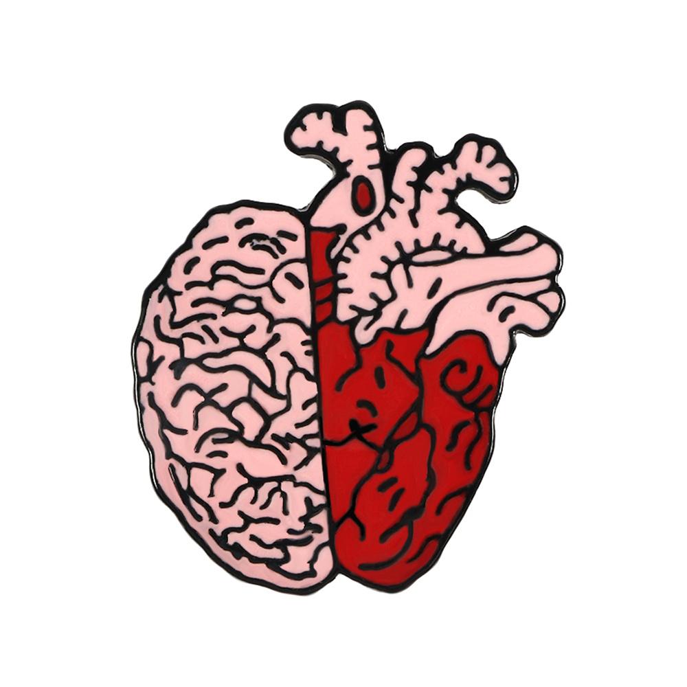 Fashion Body Organs Enamel Brooch Heart Brain Lung Lapel Pins Art Design Ocean Flowers Symbol Love Badge Bag Denim Jewelry Gifts