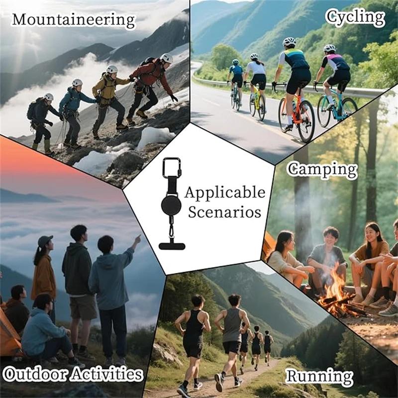 Retractable Anti-theft Phone Holder Portable Mobile Phone Buckle Abs+steel Wire Rope Multi Functional Mountaineering Buckle