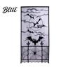 Halloween Tablecloth Door Curtain Lace Spider Web Fireplace Cover Scary Skeleton Witch Mysterious Fabric Bat Print Window Drapes for Home