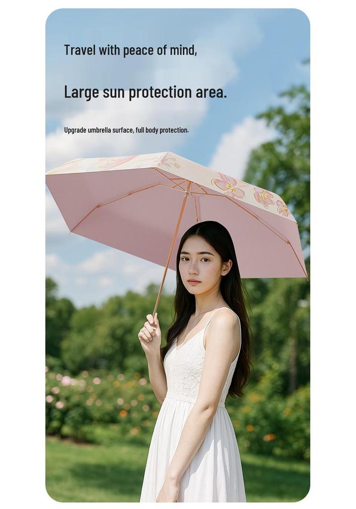 Ultra-Light Compact Folding Umbrella: High-End Student Rain & Sun Protection