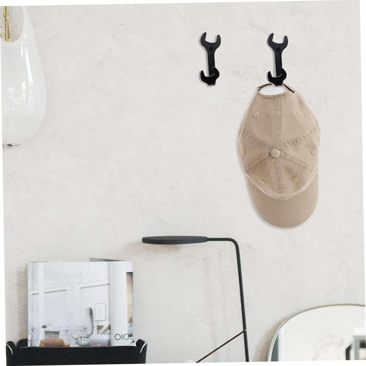 ABOOFAN 2pcs Wrench Coat Hanger Wall Hook Wrench Shape Iron Hanger Storage Hook Smooth Sturdy for Home Dec