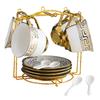 Gold-Plated Edge European Creative Household Tea Set Ceramic English Coffee Cup Saucer Set
