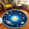 Tapis Rond Imprimé Planète Espace Extérieur Tapis de Chambre Tapis de Sol Pivotant pour Chaise d'Ordinateur Salon Dessin Animé Chambre d'Enfant Tapis de Sol