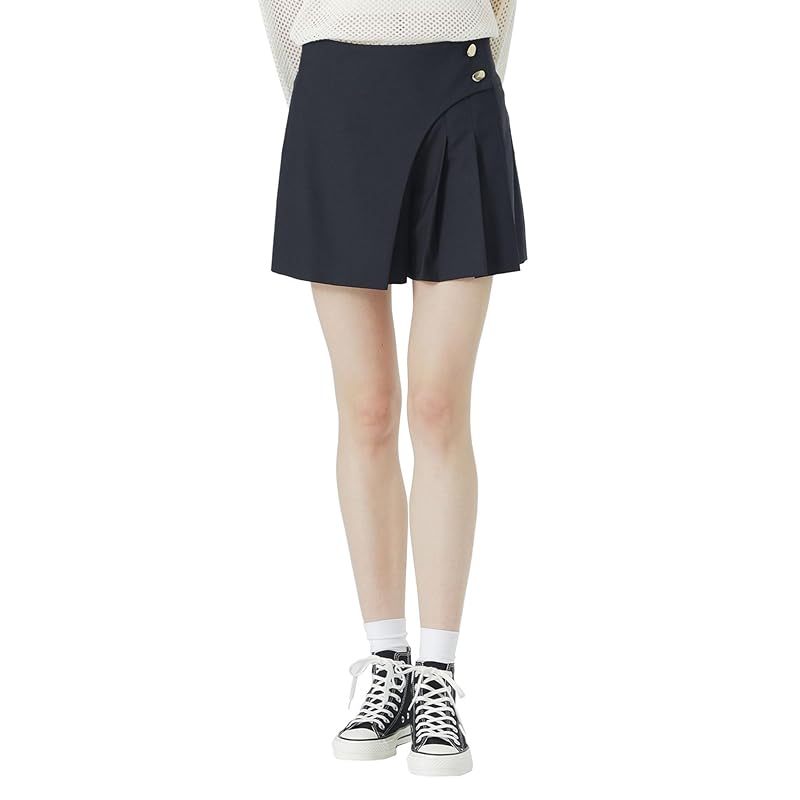 

[Loveless] asymmetric pleated skort 62R52532__ 34 Navy(28)