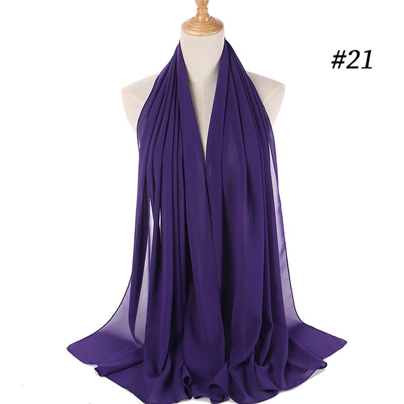 Muslim Chiffon Hijab Women Bubble Chiffon Scarf For Women Ladies Veil Muslim Islam Solid Color Malaysia Musulman Wrap Scarves