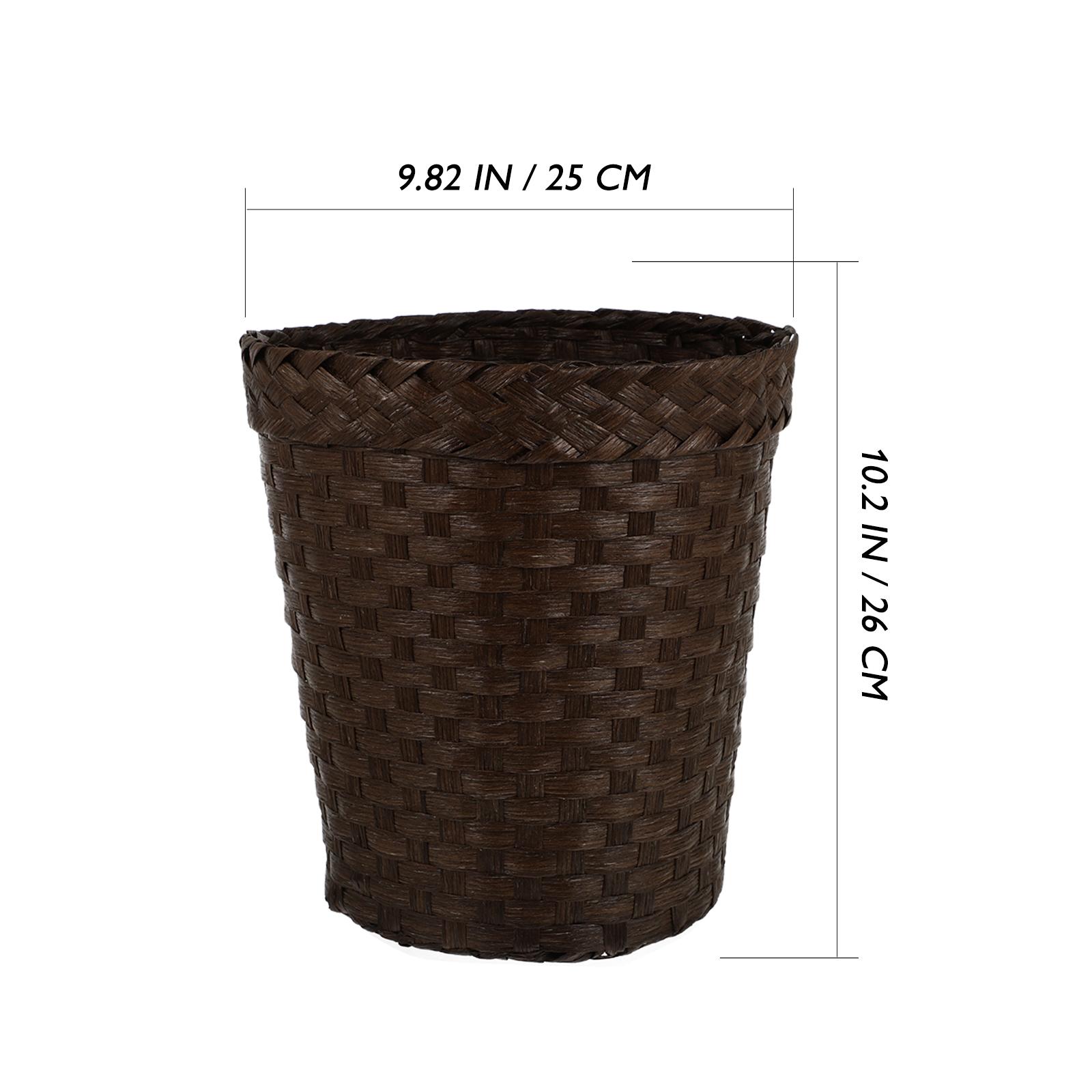 1Pcs Grass Woven Storage Basket Trash Container Home Kitchen Office Wastepaper Organizer Multipurpose Home Trash Can кофейный 1630₽