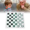 Checkers Set Educational Portable Foldable PU Lther Board Draughts Board Game for Children Adults