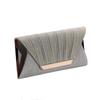 Chic Evening Pleated Sequin Clutch: Trendy Crossbody Handbag with Clasp and Chain