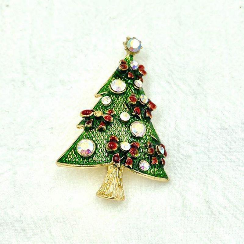 Christmas Tree Brooches For Women Unisex Plant Pins Multi-Color Available Holiday Party Accessories Gifts