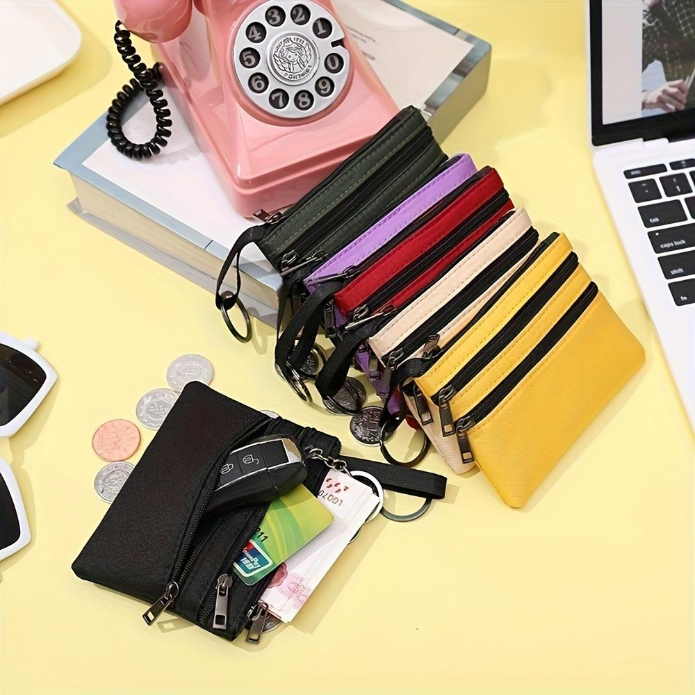 Coin Purse for Women, Mini Zippered Keychain Wallet, 3-Layer Storage Bag, Fashionable Handbag