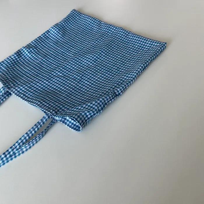 Blue linen mini bag