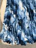 European & American Wave Pattern High-Waisted A-Line Pleated Midi Skirt