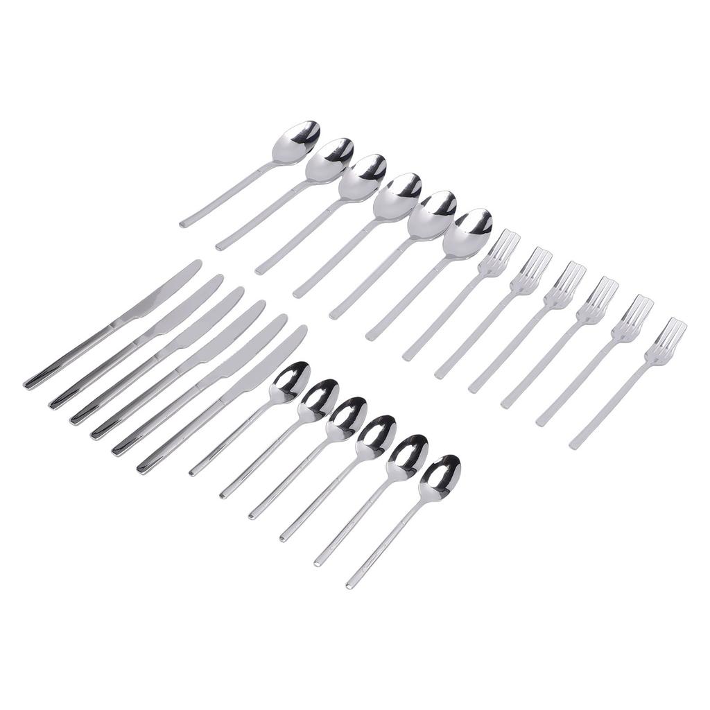 Silverware Set Stainless Steel Mirror Polished Spoons Forks Cutlery Utensil Set for Home Kitchen Dishwasher Safe Silver