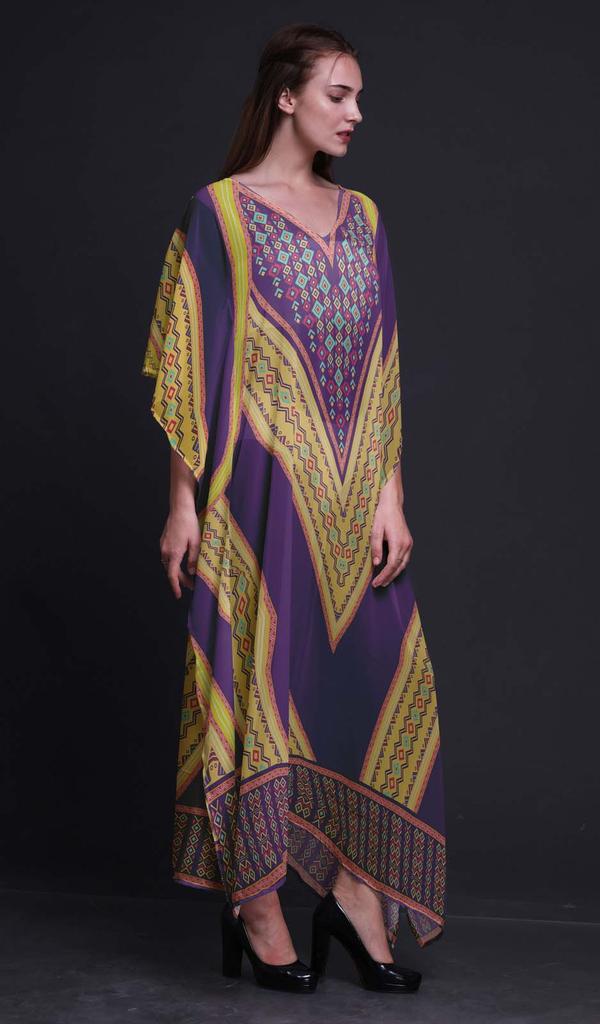 Phagun Geometric African Womens Long Beach Kaftan Beachwear Bikini Coverup Maxi