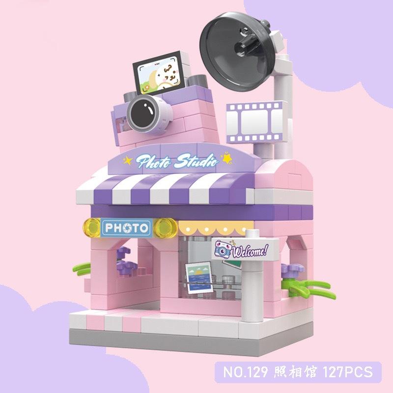 

Совместимый с детьми мини-конструктор из мелких деталей, изменяемая уличная сцена-пазл для сборки, маленькая игрушка-конструктор