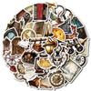 50 European And American Retro Poster Style Stickers Globe Mix And Match Ins Decorative Stickers