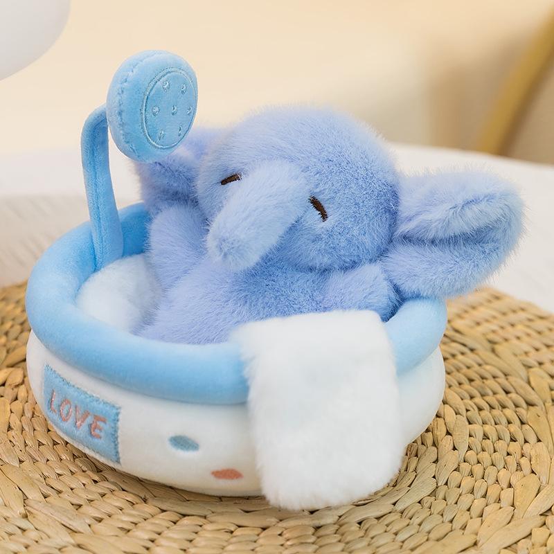 

Cute Cartoon Capybara, Elephant, Rabbit Bubble Bath Series Plush Toy A Capybara Doll Lying in Its Nest Toys for Girl Funny Gifts 15cm
