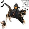Hodeløs Rytter Kattekostume - Sjove 3D Kat Halloween Kostumer, Justerbar Rem-På Sadel Passer til Små Hunde til Halloween Fester