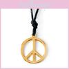 Fredssymbol Smyckeshalsband Med Legeringshänge Och Läderband För Reseminnen