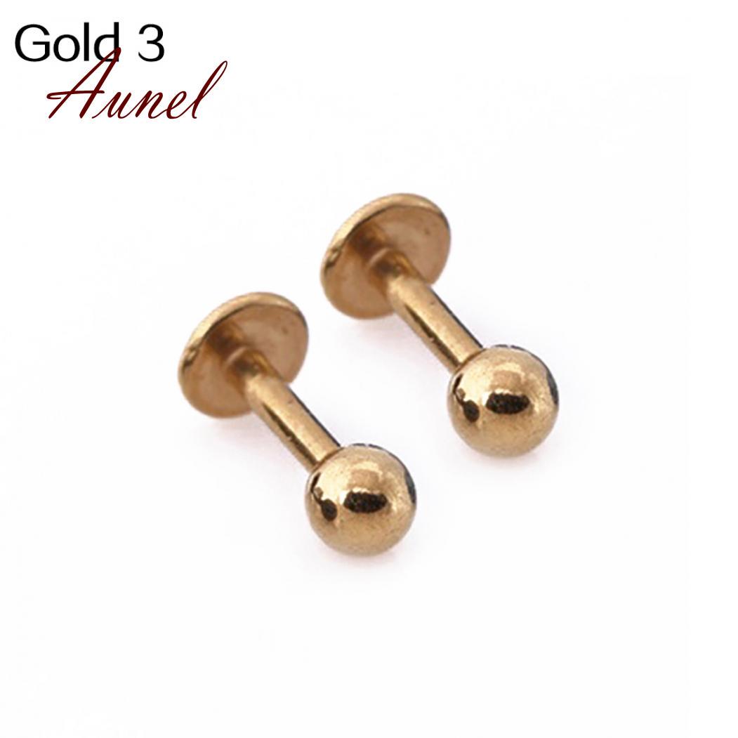 

1 3 45 мм крутые серьги-гвоздики унисекс из титановой стали с шариками и хрящом козелка 3 mm золотой