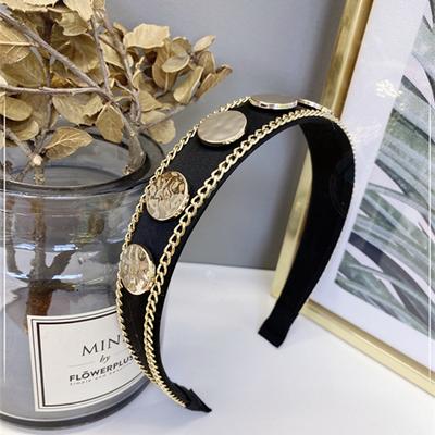 Vintage Shiny Glitter Sequin Alloy Chain Headband Simple Fashion Hair Accessories Metal Temperament Hair Accessories For Women