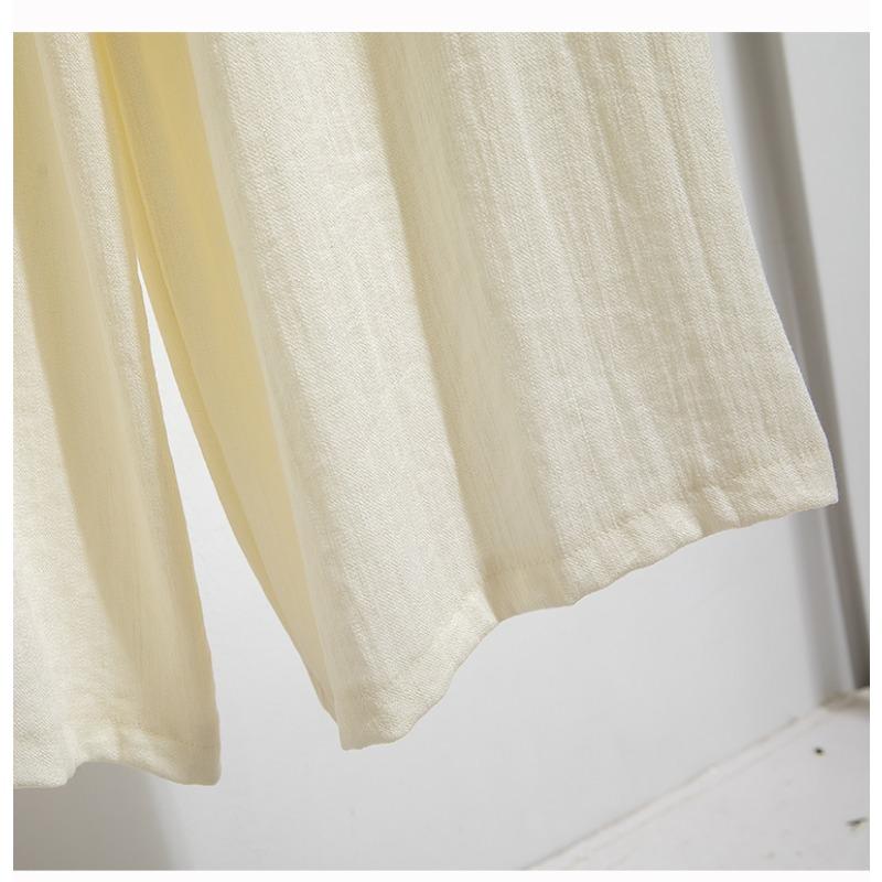 DIMANAF 2026 Summer New Plus Size Women Long Pants Thin Linen Loose Casual Elastic Waist Fashion Lady Bottoms Clothing