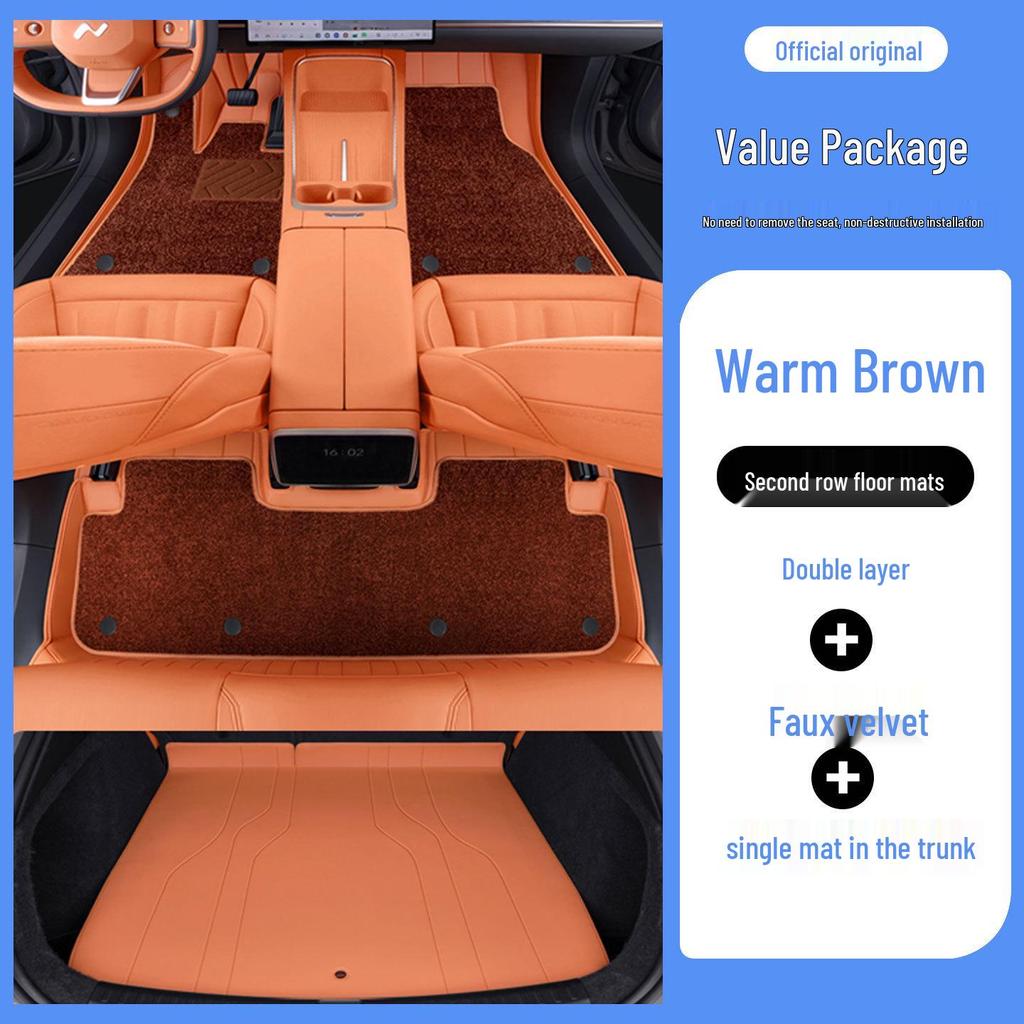 Eco-Friendly Full Coverage Leather Foot Mats for Nio L90 - Interior Protection & Modification