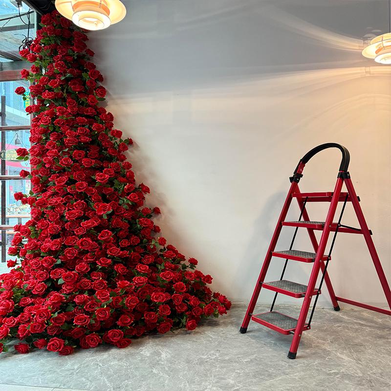 Rose Waterfall Wall - Wedding Scene Decor with Artificial Rose Flowers
