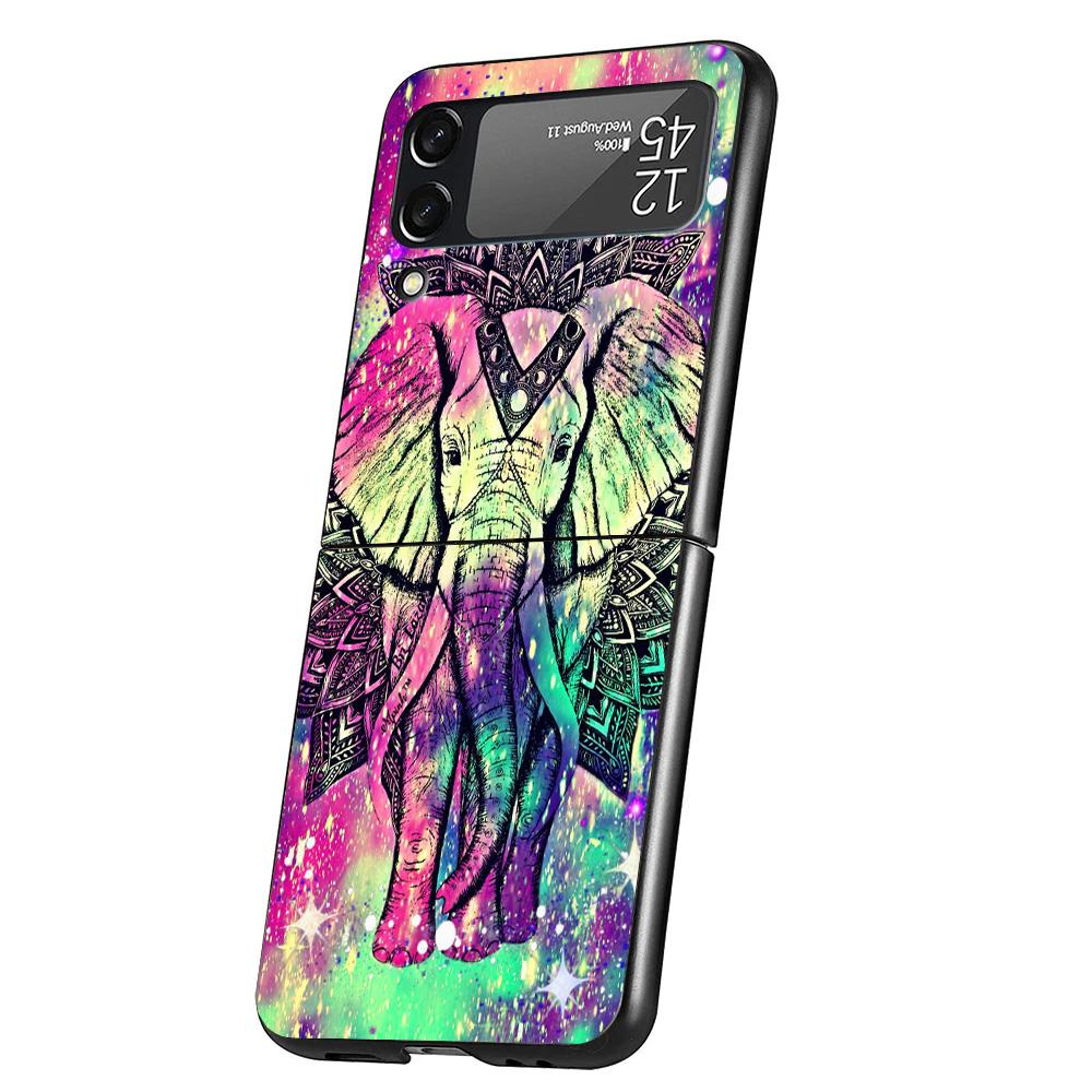 Elephant Mandala Aztec Phone Case For Samsung Galaxy Z Flip 7 6 5 4 3 5G Cover ZFlip7 ZFlip6 ZFlip4 ZFlip5 ZFlip3 Coque Fundas G