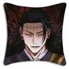 Hot Anime Jujutsu Kaisen Pillow Covers Cartoon Sofa Decorative Home Double-Sided Printing Short Plush Cute Cushion Cover