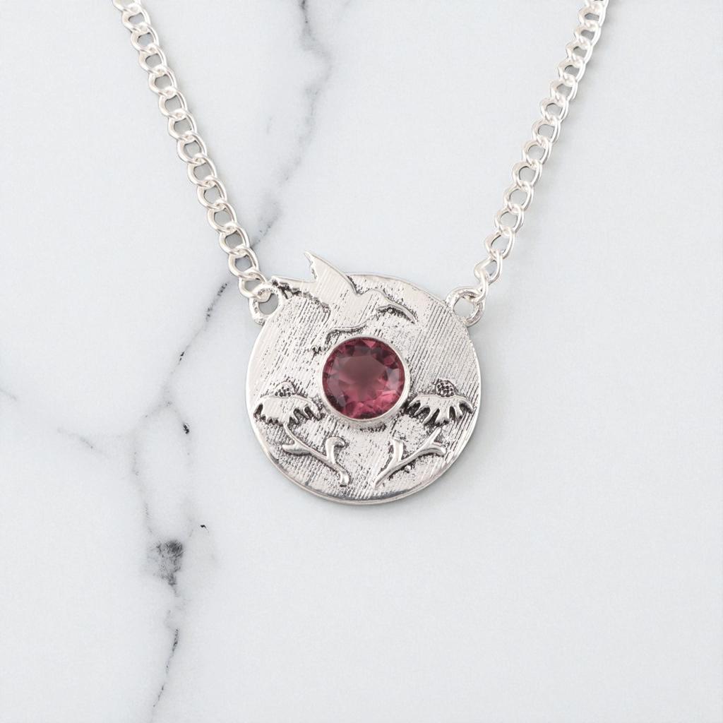 Rhodolite Gemstone 925 Sterling Silver Jewelry Handmade Pendant 0.92" For Women CP-34-6