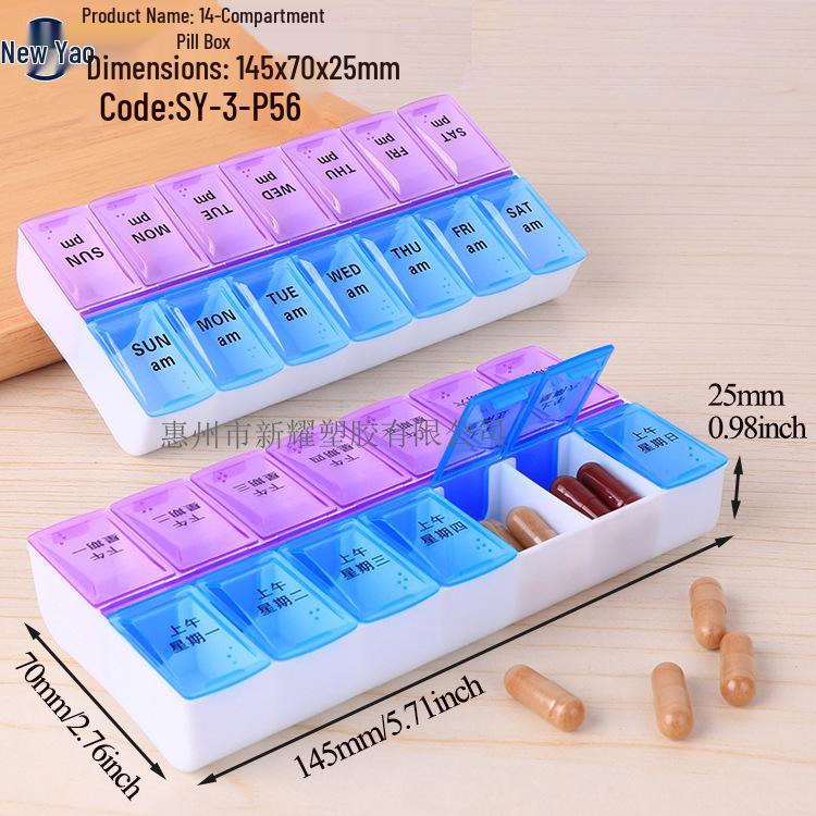Seven-Day Pill Organizer: Morning, Noon, Night Portable Capsule Case with Large Capacity